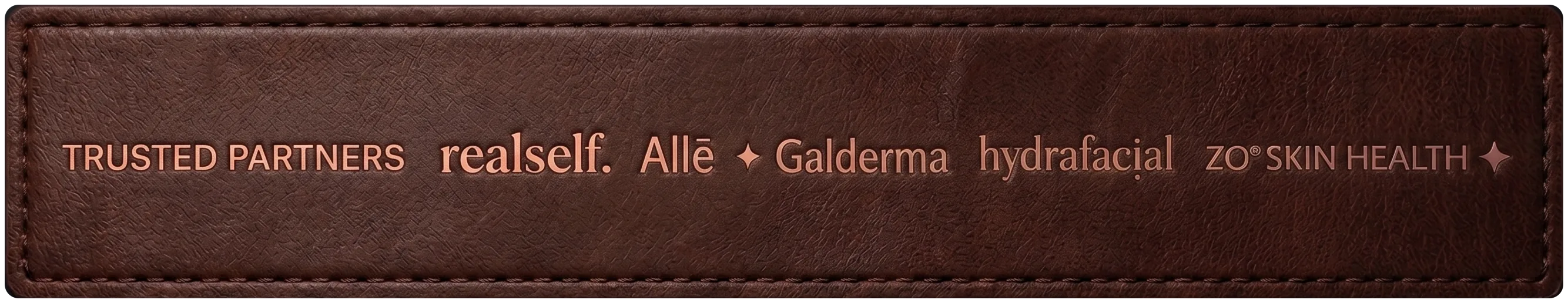 Trusted partners: RealSelf, Allē, Galderma, HydraFacial, ZO Skin Health